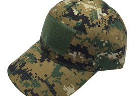 Velcro Tactical Hat - Woodland Digital Camo