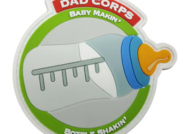 Dad Corps, Baby Making, Bottle Shaking PVC Patch Black and Gray