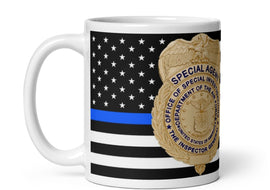 AFOSI Badge and TBL Flag Coffee Mug - White